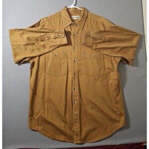 Field Master Shirt Men’s Size L Heavy Cotton Brown Button Up Long sleeve